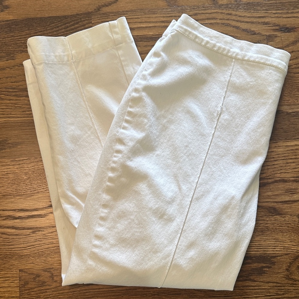 Isaac Mizrahi Live! White Elastic Waist Pants